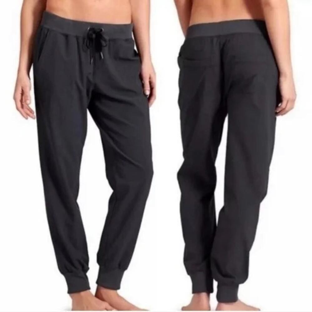 Athleta Stripe City Jogger Pants Navy Blue Womens 6 Petite Activewear Workout